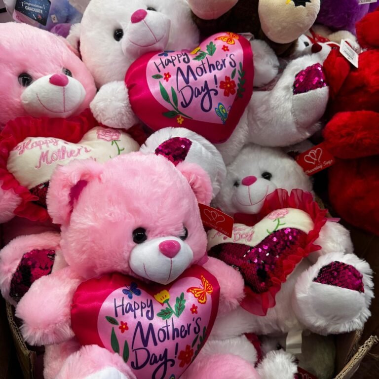 Peluche Oso Día de Madres Rosa Blanco