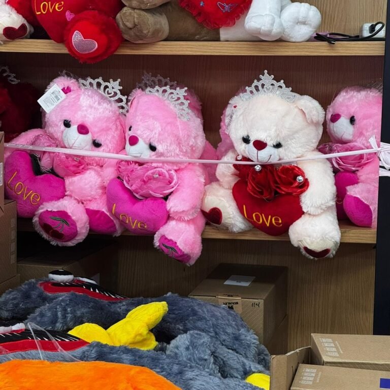 Peluche Oso Love Tiara Corona Rosa Blanco